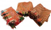 THREE VICTORIAN WOOL SHAWLS, E