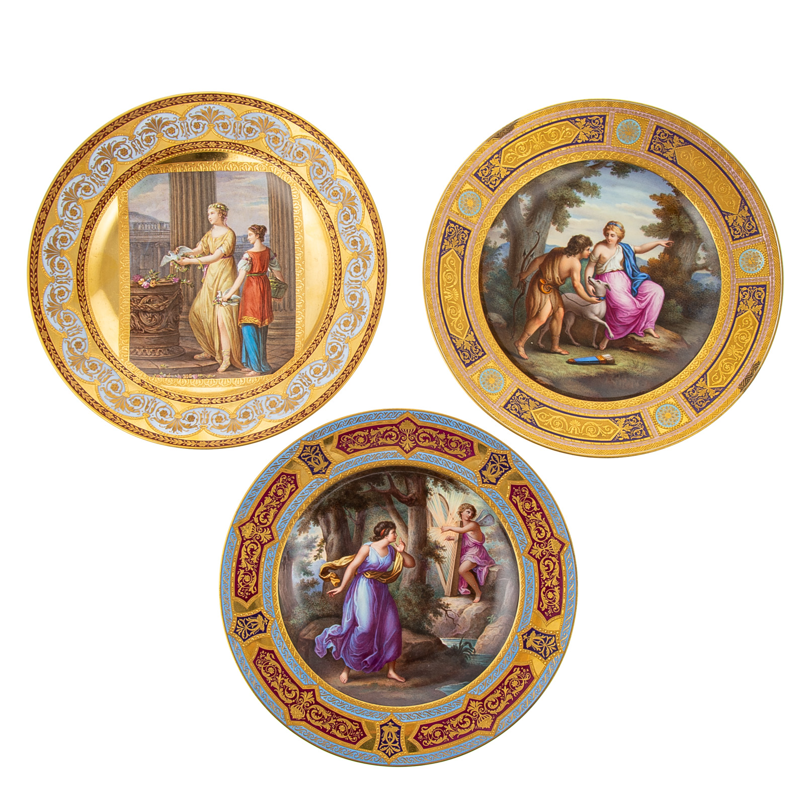THREE VIENNA PORCELAIN CABINET