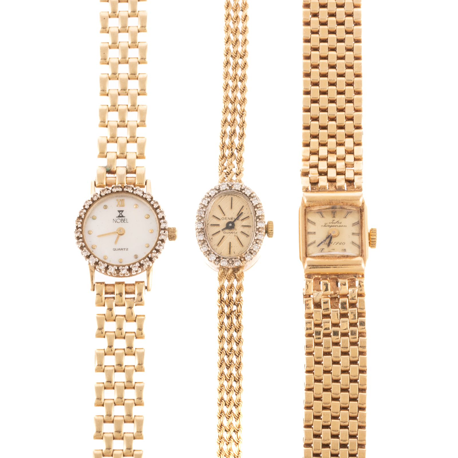 THREE VINTAGE 14K GOLD WRIST