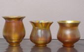 THREE VINTAGE ART GLASS SHADES