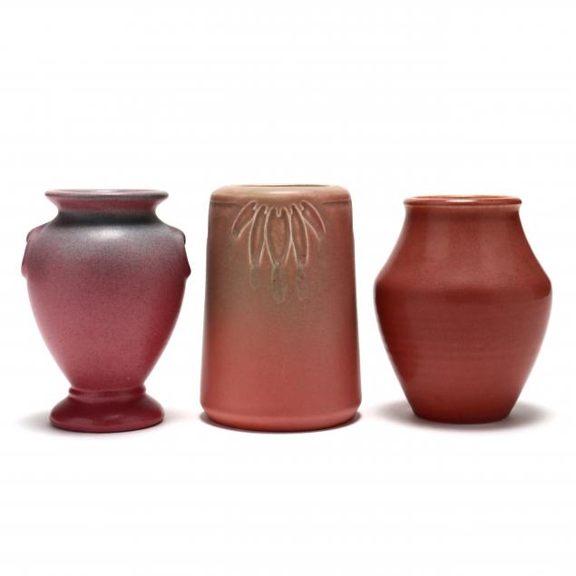 THREE VINTAGE ARTS & CRAFTS POTTERY