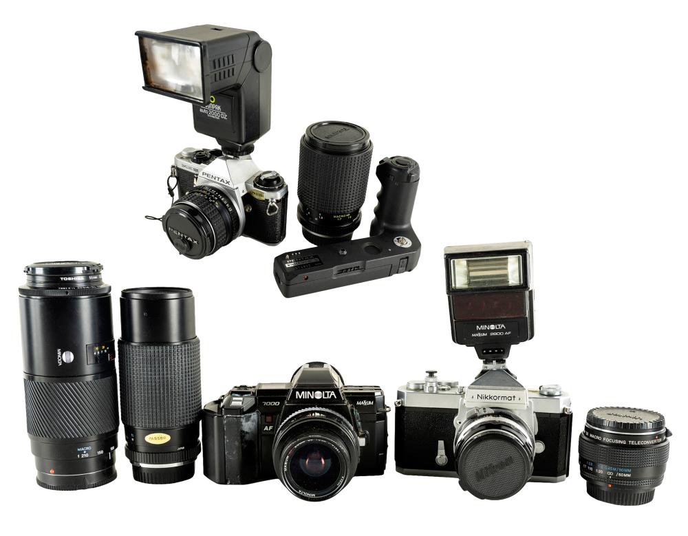 THREE VINTAGE CAMERAS &