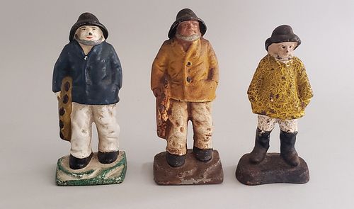 THREE VINTAGE CAST IRON OLD SALT