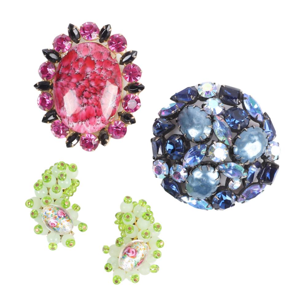 THREE VINTAGE COSTUME JEWELRY ART
