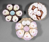 THREE VINTAGE FAIENCE OYSTER P