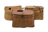 THREE VINTAGE FISHING CREELSTh