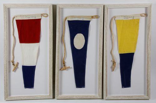 THREE VINTAGE FRAMED SIGNAL