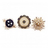 THREE VINTAGE GOLD AND GEM-SET