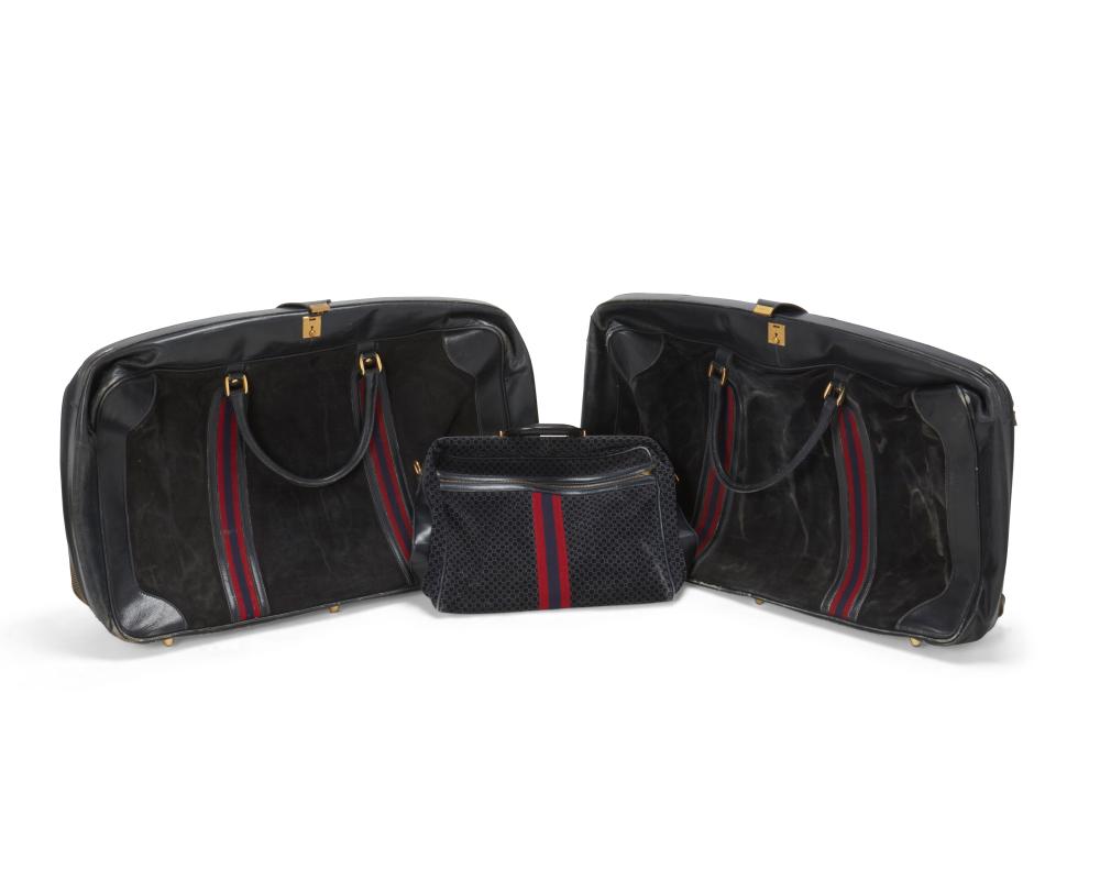 THREE VINTAGE GUCCI LEATHER LUGGAGE