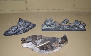 Three vintage Inuit stone