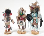 THREE VINTAGE KACHINA DOLLSThr