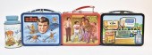 Three vintage lunch boxes each