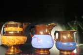 THREE VINTAGE LUSTERWARE CREAM