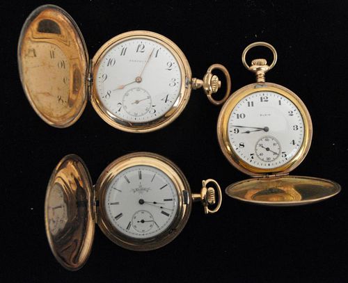 THREE VINTAGE MENS' GOLD PLATED