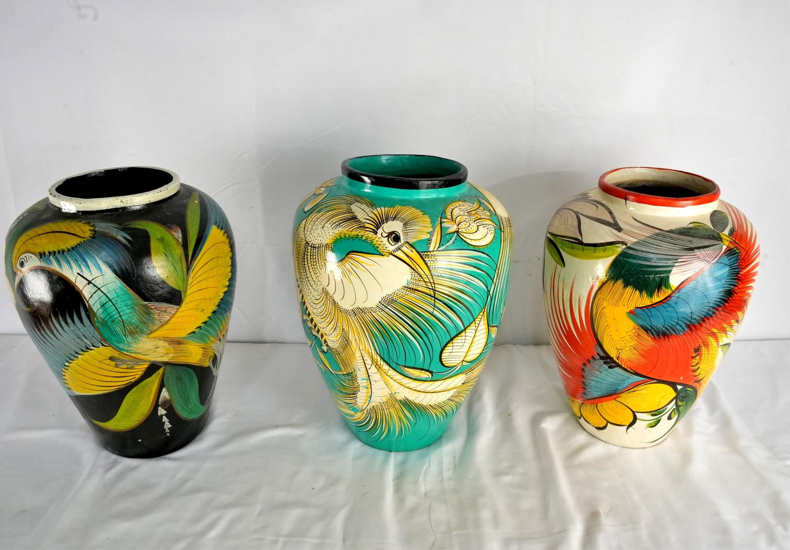 THREE VINTAGE MEXICAN TONALA