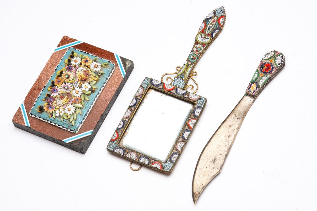THREE VINTAGE MICRO MOSAIC