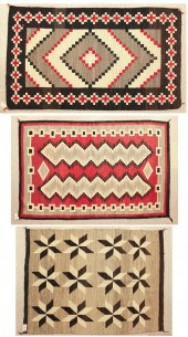 THREE VINTAGE NAVAJO WEAVINGS: