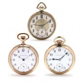 THREE VINTAGE OPEN FACE GOLD F