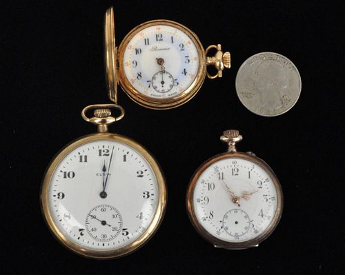 THREE VINTAGE POCKET WATCHESRoxane,