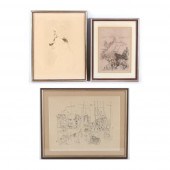 THREE VINTAGE PRINTS SIGNED IN