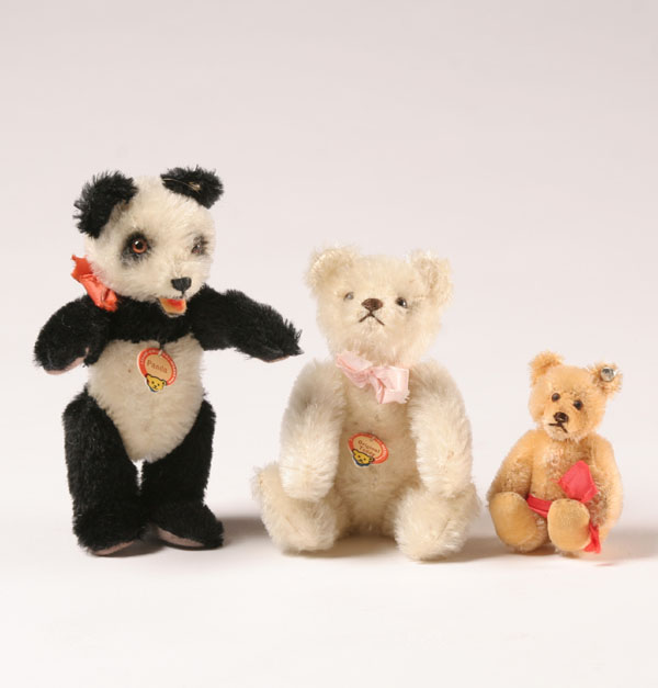 Three vintage Steiff bears; "Panda"