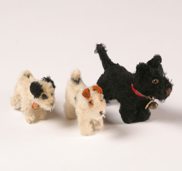 Three vintage Steiff dogs, Fox,