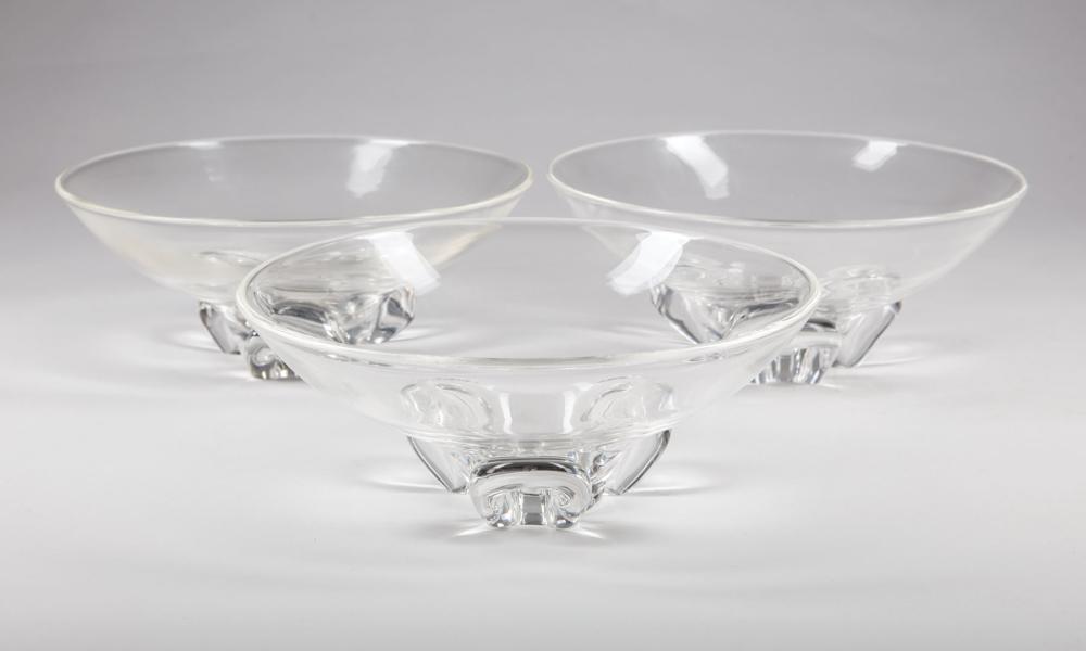 THREE VINTAGE STEUBEN GLASS