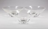 THREE VINTAGE STEUBEN GLASS "F