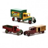 THREE VINTAGE TOY PRESSED STEE