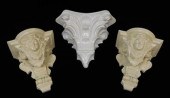 THREE WALL BRACKETS, TWO CERAM