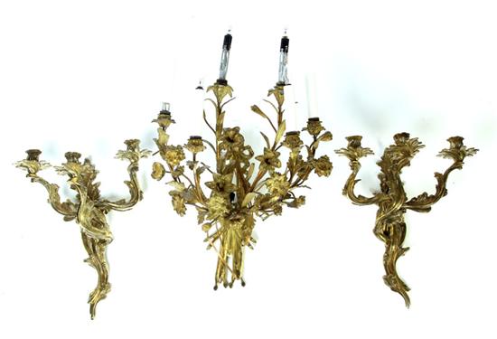 THREE WALL SCONCES.  American  20th