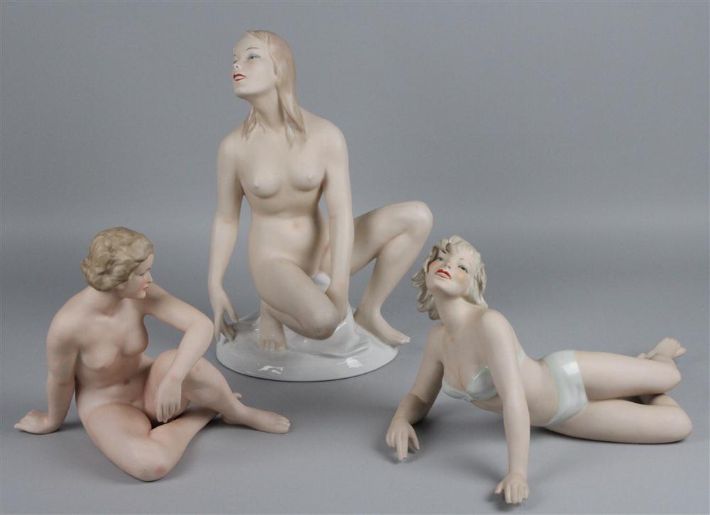 THREE WALLENDORF PAINTED BISCUIT