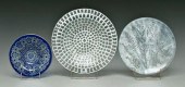 Three Walter art glass plates