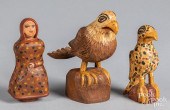 THREE WALTER GOTTSHALL CARVED