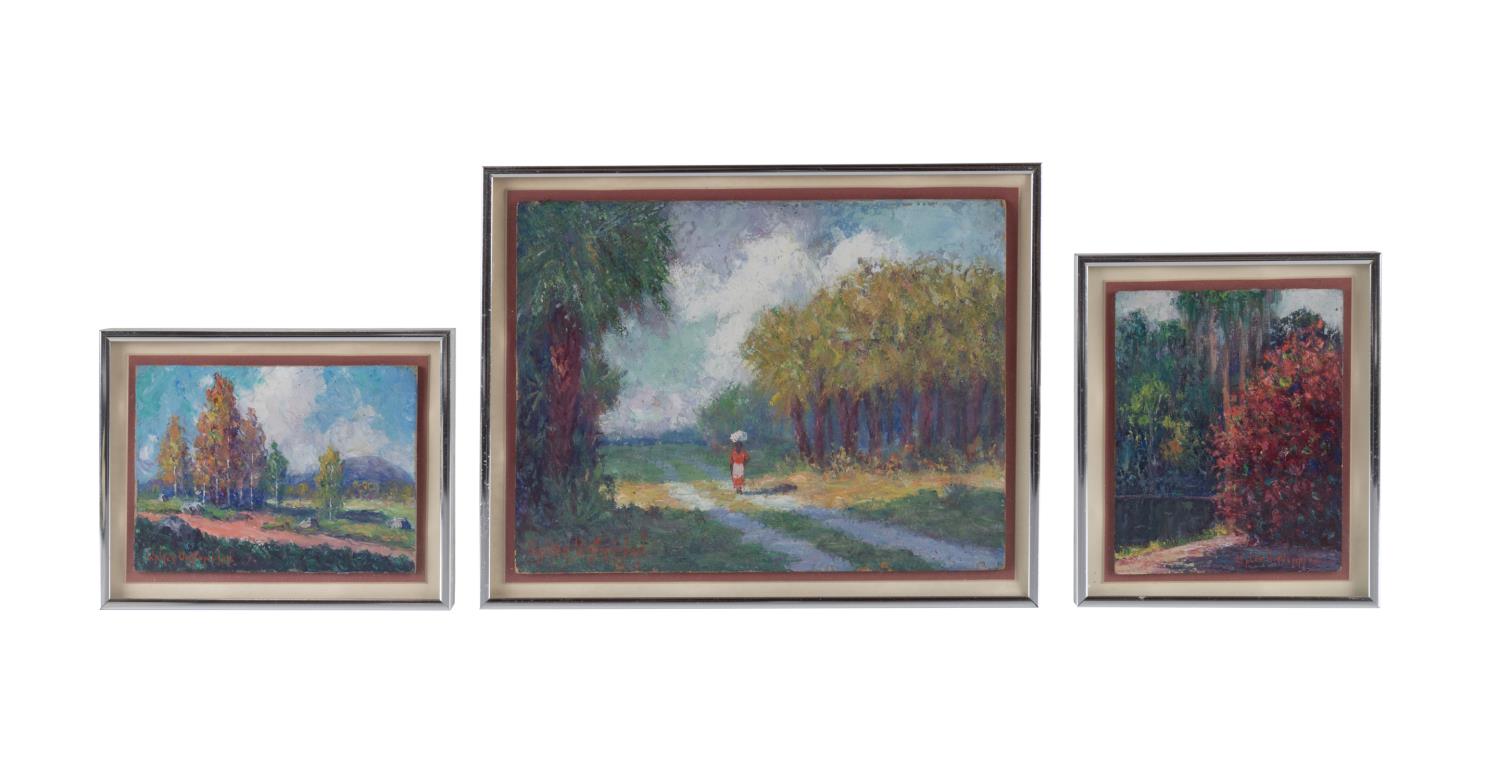 THREE WALTER W. THOMPSON, OIL ON