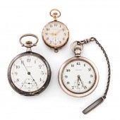 THREE WALTHAM OPEN-FACE WATCHE