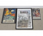 Three war posters, the largest