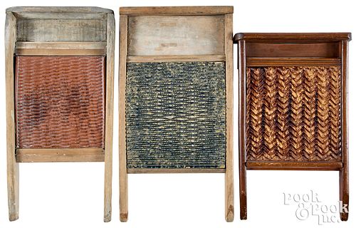THREE WASHBOARDS, 19TH C.,