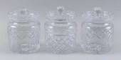 THREE WATERFORD CRYSTAL BISCUI