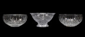 THREE WATERFORD CRYSTAL BOWLS,