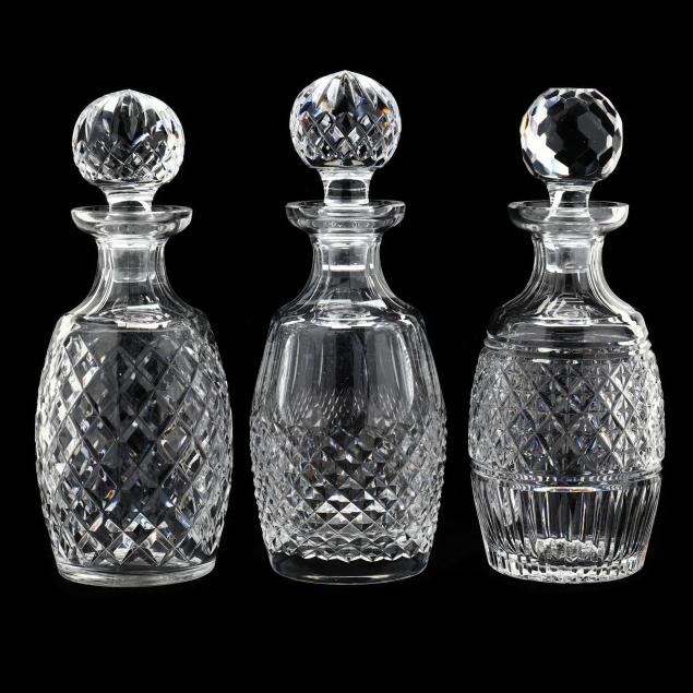 THREE WATERFORD CRYSTAL DECANTERS