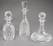 THREE WATERFORD CRYSTAL DECANT