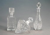 THREE WATERFORD CRYSTAL DECANT