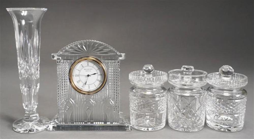 THREE WATERFORD CRYSTAL JAM JARS,
