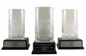 THREE WATERFORD CRYSTAL SANTA