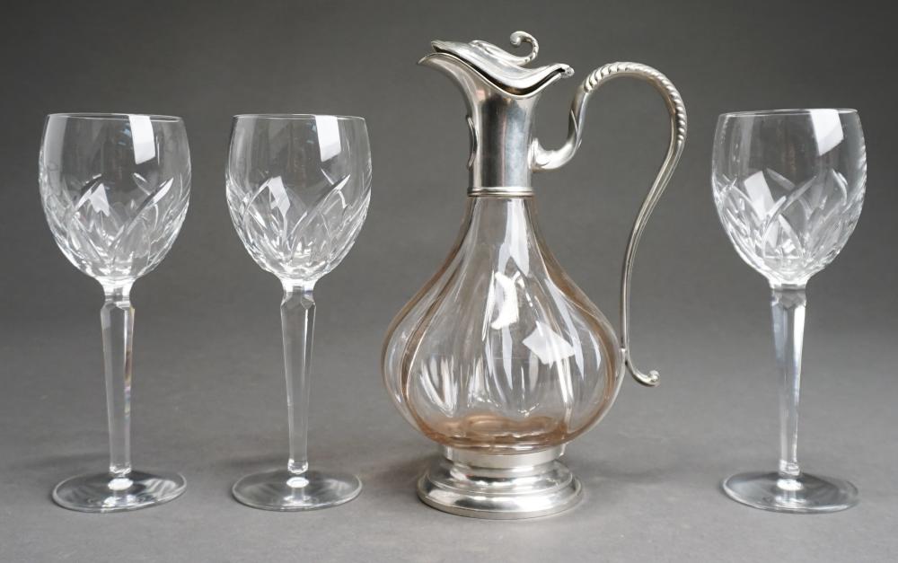 THREE WATERFORD CRYSTAL STEM WINE