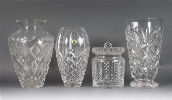 Three Waterford crystal vases and a