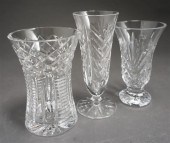THREE WATERFORD CRYSTAL VASEST