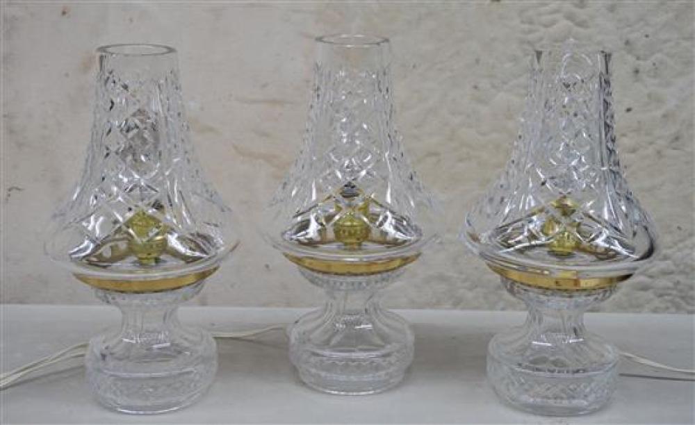 THREE WATERFORD CUT CRYSTAL TABLE