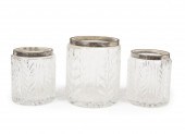 THREE WATERFORD SILVER-MOUNTED